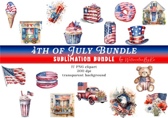 4th July Patriotic Bundle Clipart – A Complete Creative Resource for Independence Day Projects