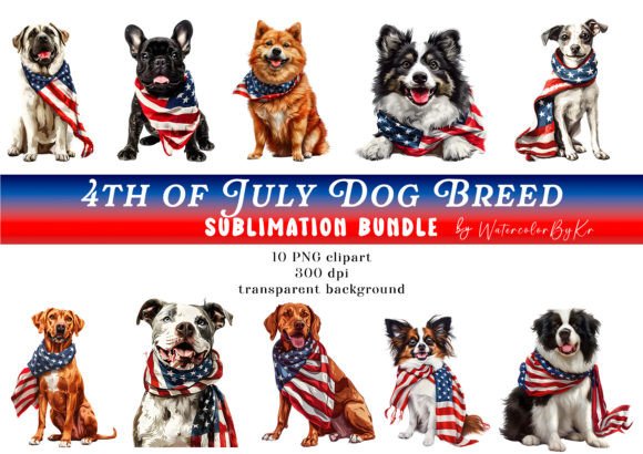 4th of July Dog Breed Bundle Clipart: A Practical Resource for Creators and Small Business Owners