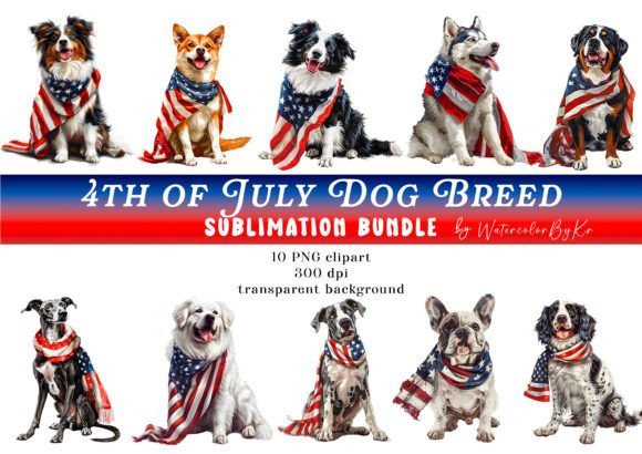 Celebrate Independence Day with the 4th July Patriotic Dog Breed Bundle