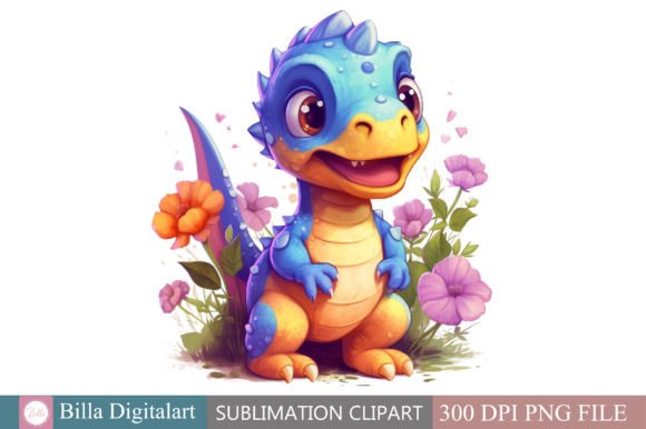 Free Watercolor Cute Happy Dinosaur Clip: Versatile Art for Creative Projects