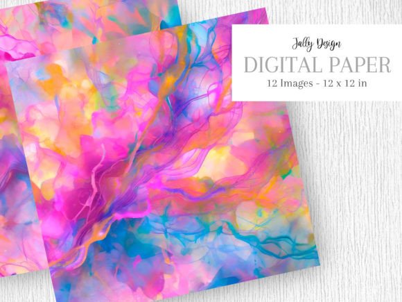 Holographic Violet Alcohol Ink: A Creative Digital Paper Collection