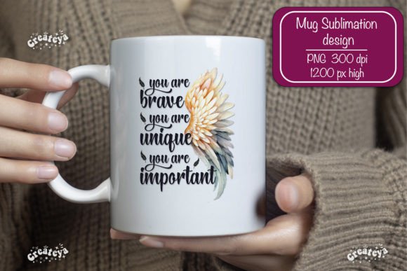 Inspirational Mug Motivation Mug Wrap: A Complete Guide to Sublimation Design With Watercolor Wings and Empowering Quotes