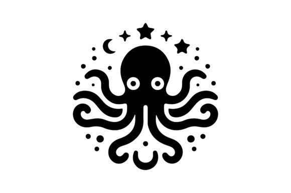 Octopus Silhouette Stock Vector, Clipart: Versatile Graphics for Creative Projects