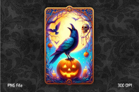 Raven Bird Tarot Sublimation Design Art