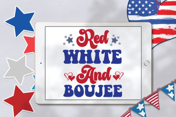 Red White and Boujee SVG Design for Creators
