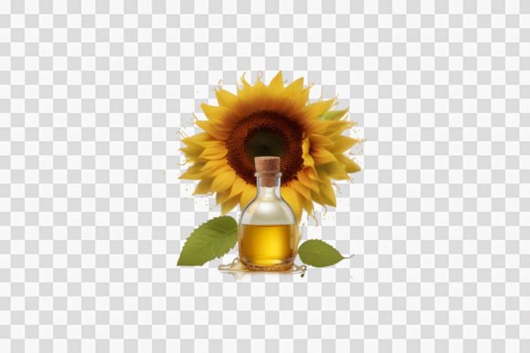Splash of Sunflower Oil with Sunflower Design Asset