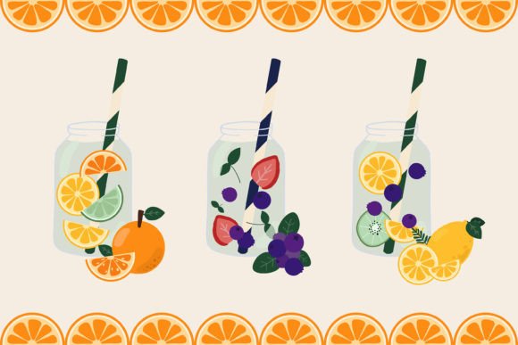 Summer Fruit Infuse Refreshing Clip Art