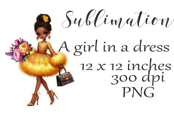 The Sublimation Girl in a Dress: A Watercolor Asset