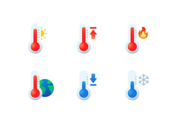Thermometer Temperature Icons: Design Versatility and Practical Applications in Modern Digital Workflows