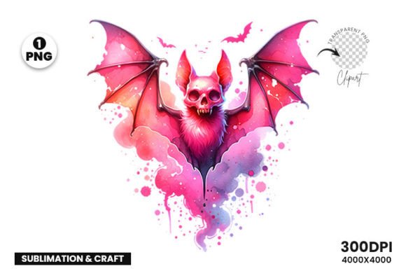 Watercolor Halloween Pink Spooky Bat PNG: A Creative Twist on Spooky Season